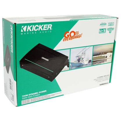 KICKER 48KXMA5004 500 Watt 4-Channel Marine Boat Amplifier Class D Amp KXMA500.4