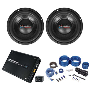 (2) American Bass XO 1044 10" 600w Car Subwoofers Subs+Mono Amplifier+Amp Kit