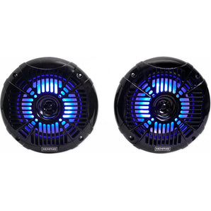 Pair Memphis Audio MXA602SLB 80w 6.5" LED Marine Speakers+Bluetooth Speakers