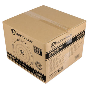 (2) Rockville W12K9D4 12" 8000w Subwoofers+Sealed Sub Box+Mono Amplifier+Amp Kit