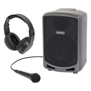 Samson Expedition Express+ Portable PA Rechargeable Speaker w/Mic+Headphones