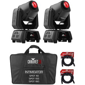 (2) Chauvet DJ Intimidator Spot 160 60w DMX Moving Head Lights+CHS-1XX Carry Bag