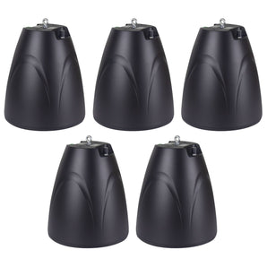(5) Rockville PEN-65T Black 6.5" 70V Hanging Pendant Speakers For Restaurant/Bar