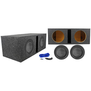 2) American Bass XR-10D4 2000w 10" Car Audio Subwoofers+Vented Sub Box Enclosure