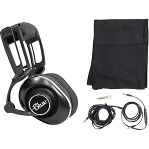 Blue Lola Black Sealed Over-Ear Studio Headphones+Condenser Recording Microphone