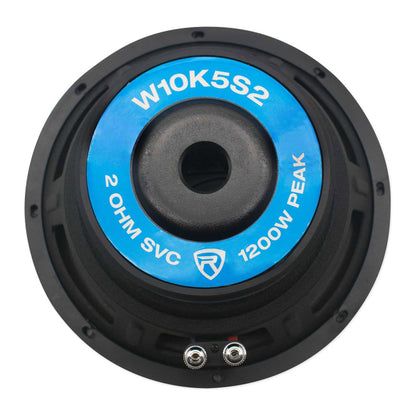 K5 W10K5S2 10" Subwoofer 2-Pack + RVA-M2 Amplifier Bundle