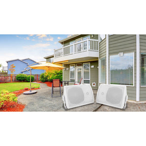 2) Rockville HP5S-8 5.25" Outdoor Patio Backyard Garden Speakers+Swivel Brackets