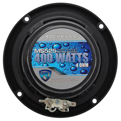 KICKER KMC3 Gauge Hole Digital Media Bluetooth Receiver+(2) 5.25" Black Speakers