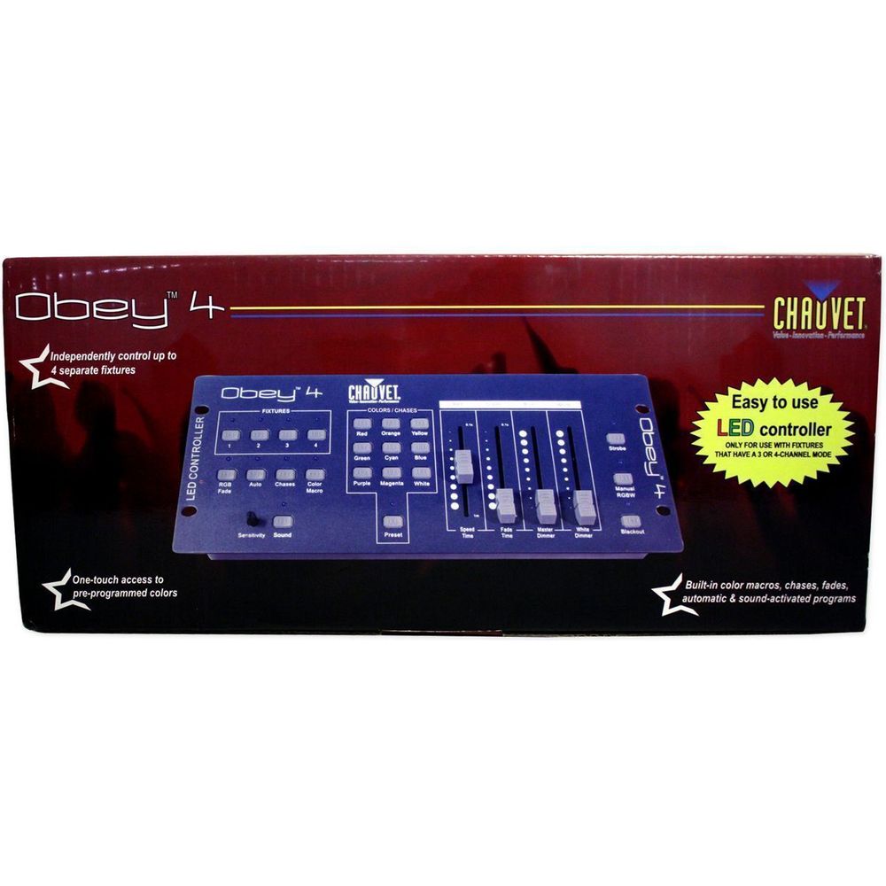Chauvet Obey 4 Compact DMX-512 LED Wash Light Controller w/3 or 4 Channel Mode