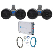 Dual 6.5" 600W Wakeboard Tower Speakers+2-Channel Amplifier+Amp Kit