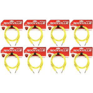 8 Rockville RCTR106Y Yellow 6' 1/4'' TRS to 1/4'' TRS  Cable 100% Copper