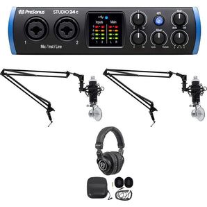 Presonus STUDIO 24C ASMR Recording Streaming Kit Interface+(2) Mics+Headphones