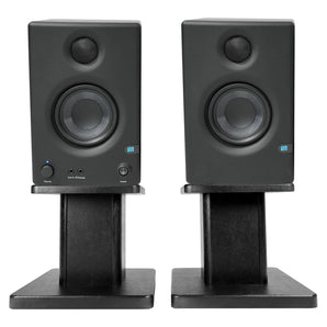 Pair Presonus Eris E3.5 3.5" Powered Studio Monitors Speakers+Wood Desk Stands