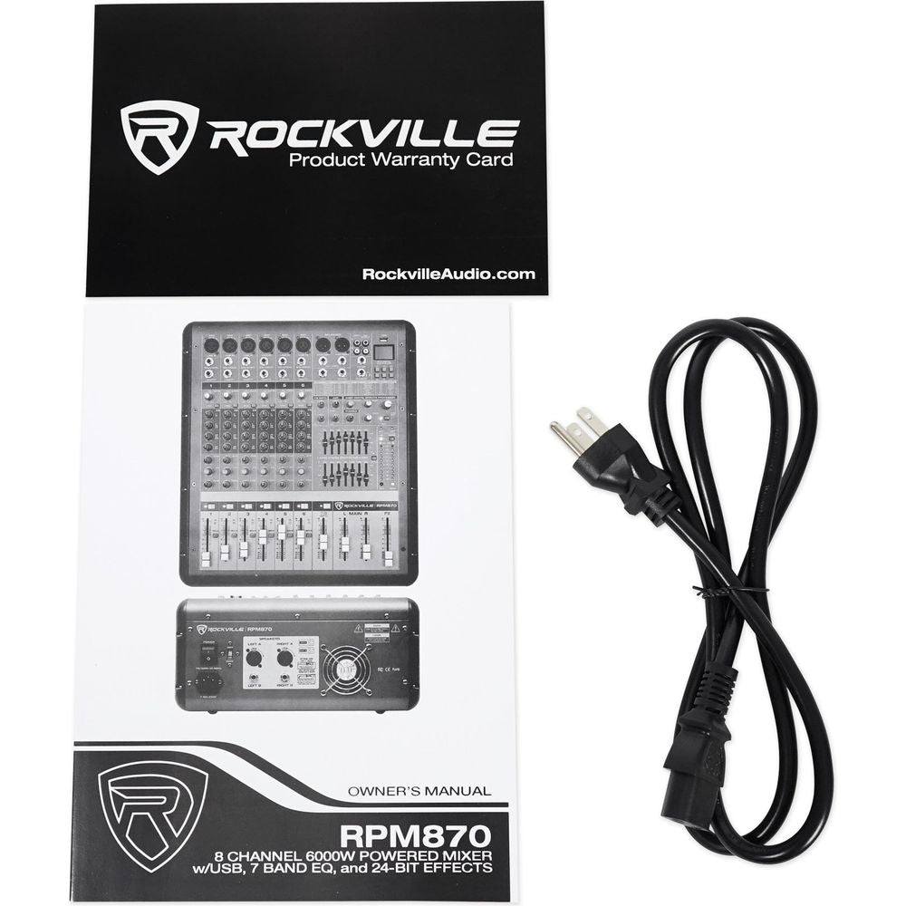 RSG12.2 Dual 12" Speakers 2-Pack + RPM870 Powered Mixer Bundle