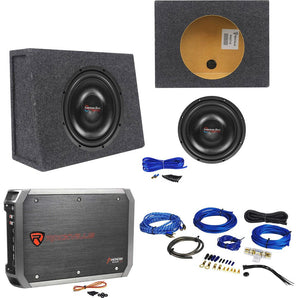 American Bass SL-124 12" 600w Shallow Slim Subwoofers+Truck Box+Amplifier+Wires