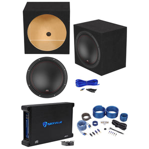 MTX 7512-44 12" 1500w Subwoofer+Sealed Sub Box Enclosure+Mono Amplifier+Amp Kit