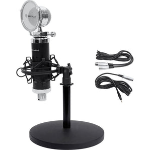 Rockville RCM03 Studio Podcast Recording Microphone+Samson Desktop Mic Stand