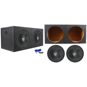 (2) Rockville K5 W15K5S2 15" 2000 Watt Car Subwoofers+Sealed Sub Box Enclosure