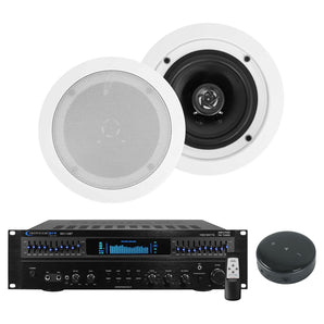 Technical Pro Home Theater Amp+Wifi Receiver+(2) 5.25" White Ceiling Speakers