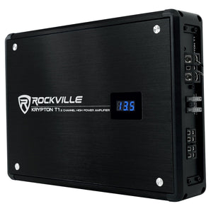 Rockville KRYPTON T1 1600 Watt Peak/400w RMS 2 Channel Car Amplifier w VoltMeter