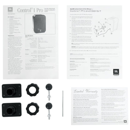 Pair JBL C1PRO Control 1 PRO Black 5.25" Wall Mount Home/Commercial Speakers