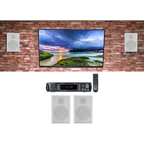 Rockville RPA60BT 1000W Home Theater Bluetooth Receiver+(4) 5.25" White Speakers