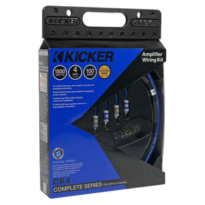 KICKER 46CK4 4 Gauge 4 AWG Complete Amplifier Amp Installation Wire Kit 4GA