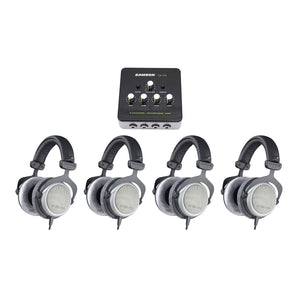 4) Beyerdynamic DT-880-PRO-250 Studio Monitoring Headphones+Samson Headphone Amp