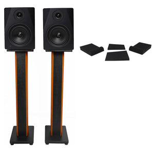 (2) Rockville DPM5B Powered 5.25" 300w Active Studio Monitors+36" Stands+Pads