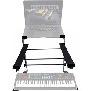 Rockville Dual Shelf Laptop+Controller Stand for Akai MPK249 Keyboard