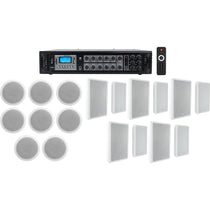 CCL6T White 8-Pack + Rock Slim 70W 10-Pack + RCS180-6 Amplifier Bundle