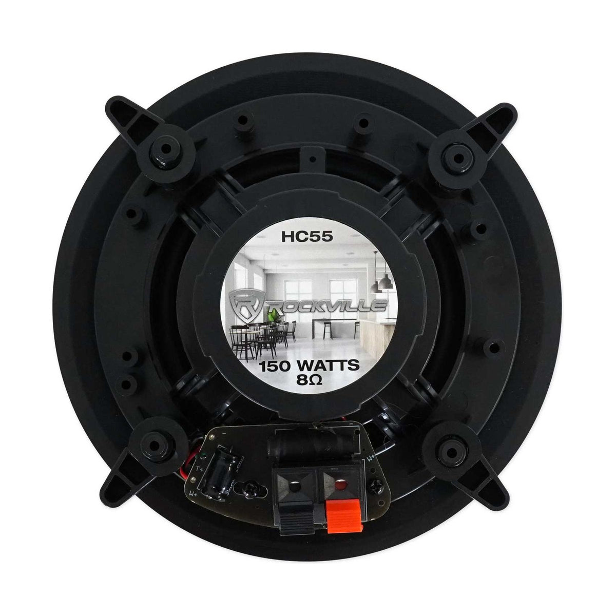 H12X500UBT 6-Zone Receiver + (12) Black 5.25 In Ceiling Speakers For Restaurant/Bar