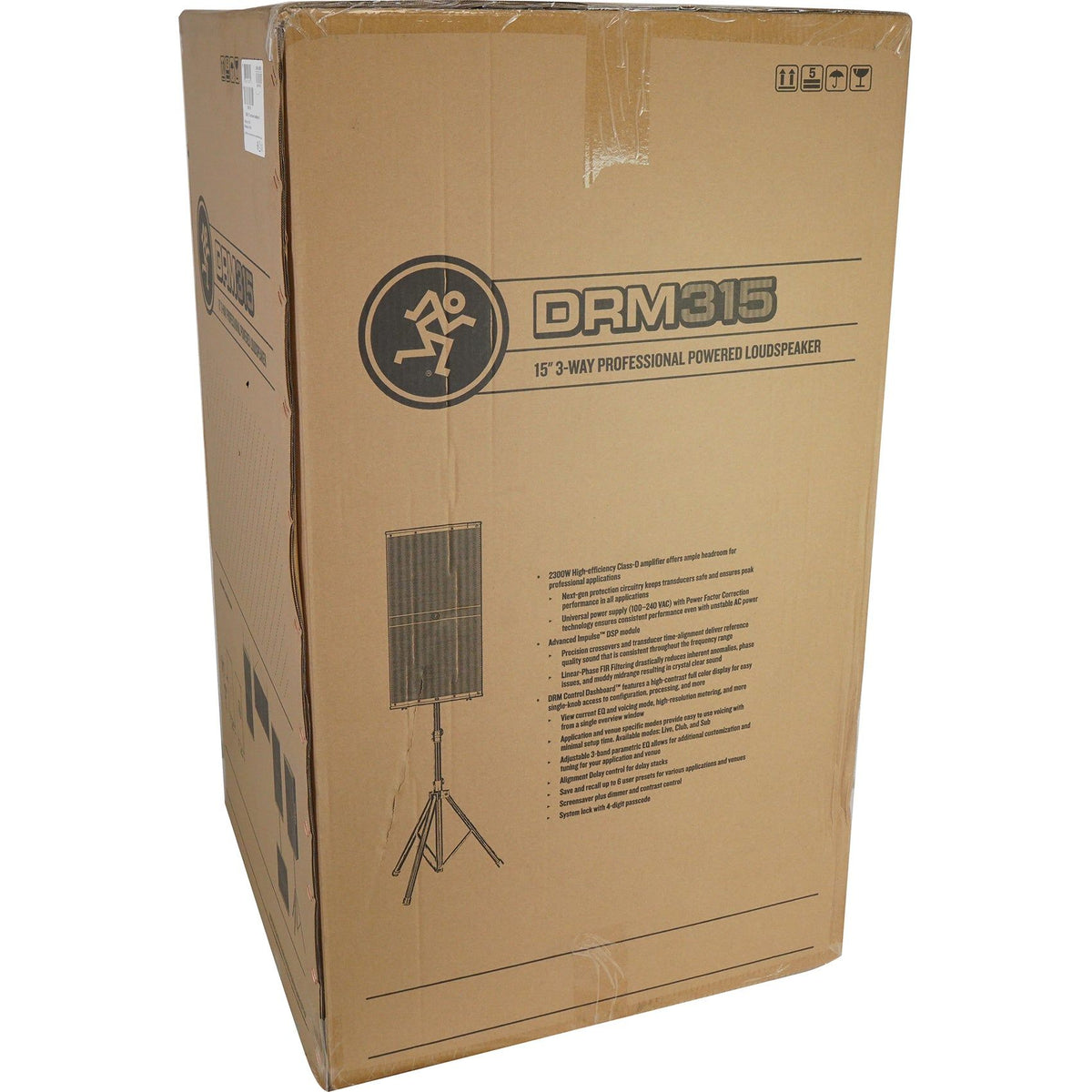 DRM315 2300 Watt 15" 3-way Active DJ PA Speakers+Air Powered Stand