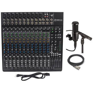New Mackie 1642VLZ4 16-channel Mixer + AT2041SP Recording Mic Bundle + XLR Cable