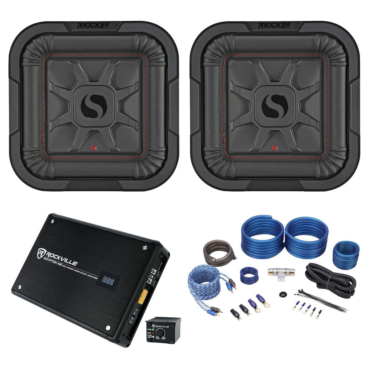 (2) 46L7T84 8" 700w L7T Subwoofers Solo-Baric Subs+Mono Amplifier+Amp Kit