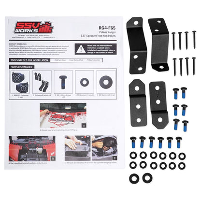 6.5" Kicker Speakers in Kick Panel Enclosures for Ranger XP1000