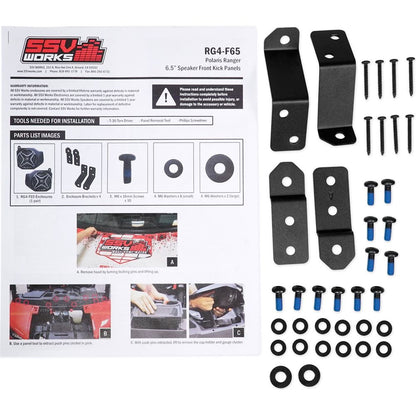 6.5" Rockville Speakers in Kick Panel Enclosures for Ranger XP1000