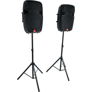 Rockville RAMSYS15 Pair 15" Battery Powered PA Speakers+Stands+Wireless Mics