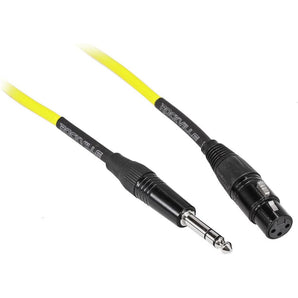 Rockville RCXFB25Y 25' Female XLR to 1/4'' TRS Cable Yellow, 100% Copper