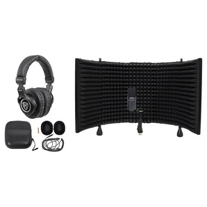 SAMSON G-Track Pro Studio USB Podcast Microphone+Interface+Headphones+Shield
