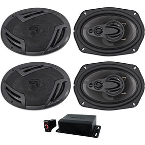 Memphis Hidden Hide Away Classic Car Stereo Receiver+(4) 6x9 inches 4-Way Speakers