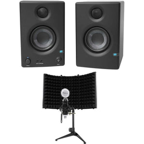 Pair Presonus Eris E3.5 3.5" Powered Studio Monitor Speakers+Microphone+Shield