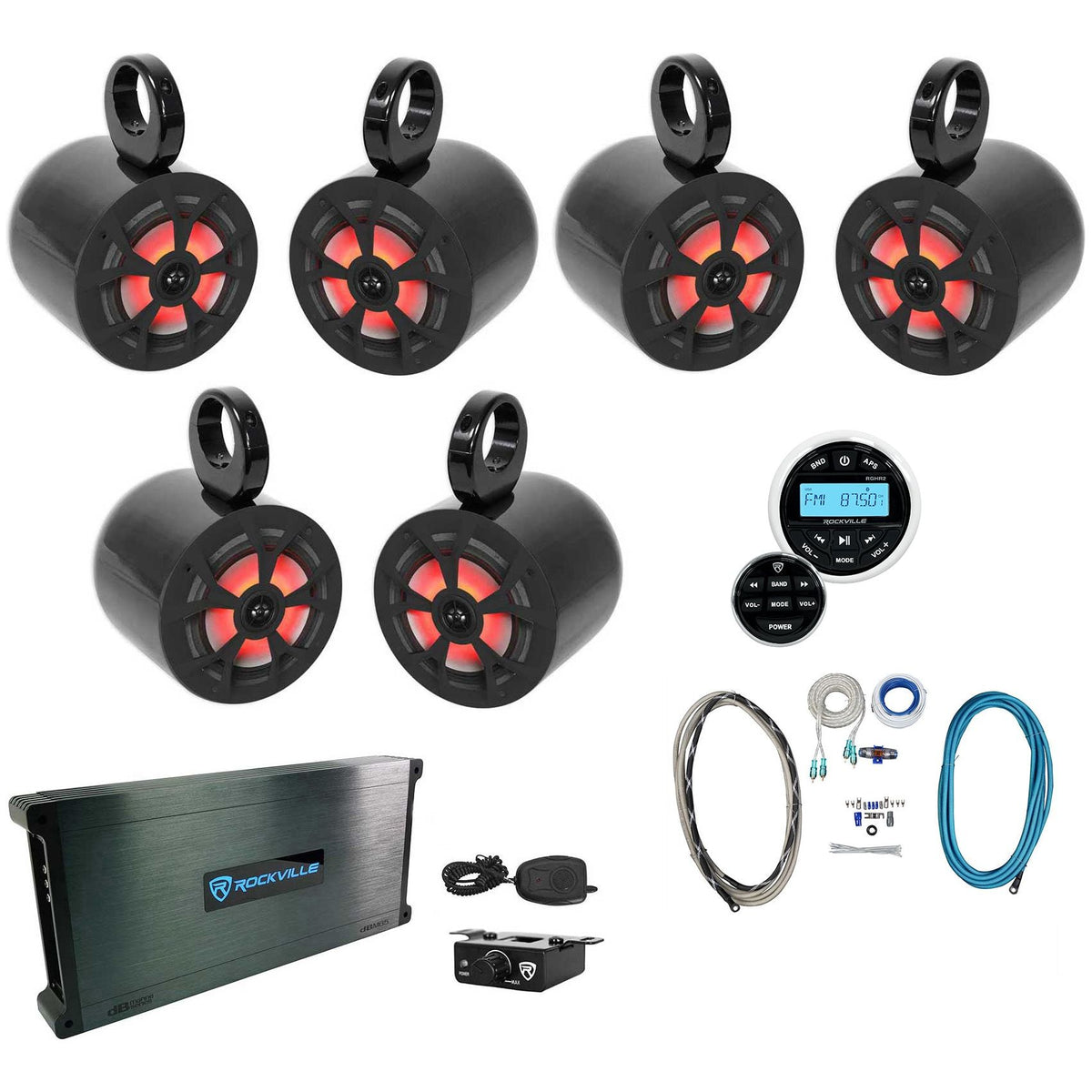 RKL80MB Black 6-Pack + DBM65 6‑Channel Amp Bundle
