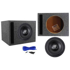 Rockville W10K6D2 V2 10" 2000 Watt Car Audio Subwoofer+Vented Sub Box Enclosure