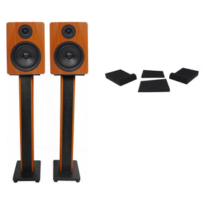 Pair Rockville APM6C 6.5" 2-Way 350 Watt USB Studio Monitors+36" Stands+Pads