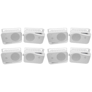 (8) Rockville HP4S 4" Outdoor/Indoor Home Theater Patio Speakers+Swivel Brackets