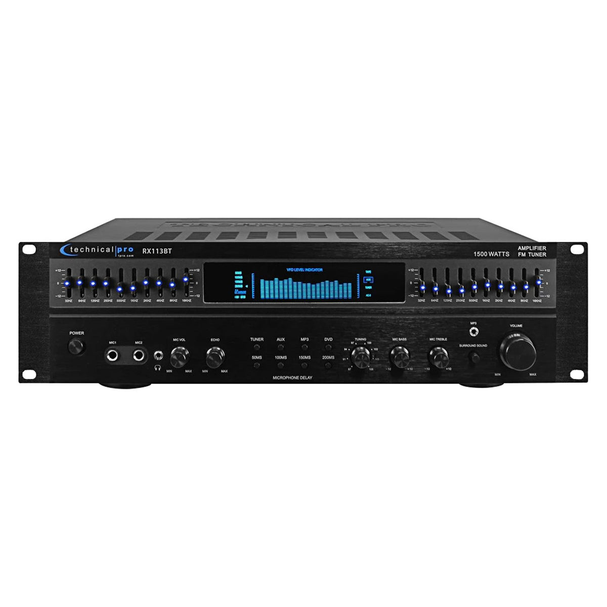 RX113 1500w Home Theater Amplifier Receiver + (4) 8" Ceiling Speakers