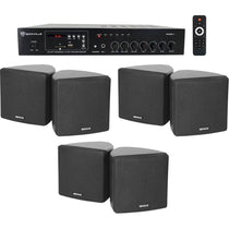 RCS80-1 60W Amp 3-Pack + Cube 3.5" Black Speakers Bundle