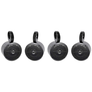 (4) Rockville MS525B 5.25" 800 Watt Marine Boat Wakeboard Tower Speakers-Black