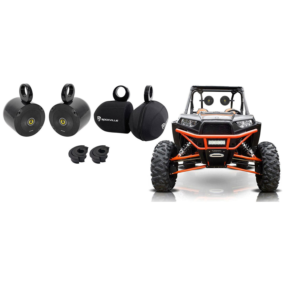 6.5" Tower Speakers+Protective Covers